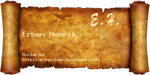 Erben Henrik névjegykártya